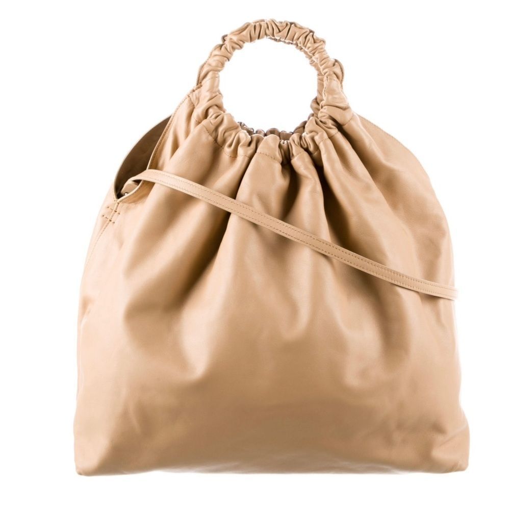 THE ROW XL Double Circle Leather Shoulder Tote Bag